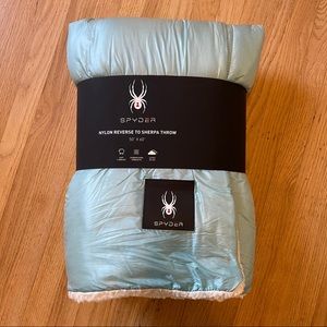 Spyder Nylon Reverse To Sherpa Throw 50”X60” Aqua